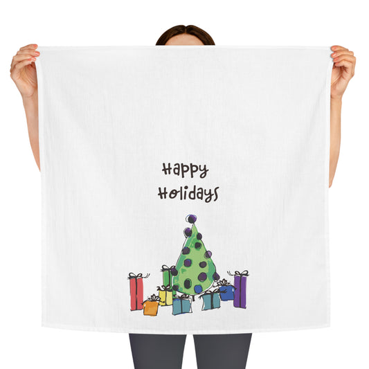 Green Holiday Tree Tea Towel